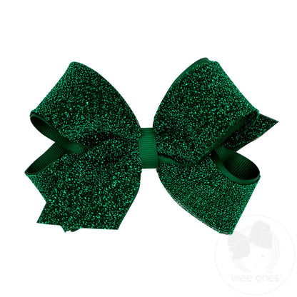Medium Metallic Lurex with Grosgrain Underlay Hair Bow