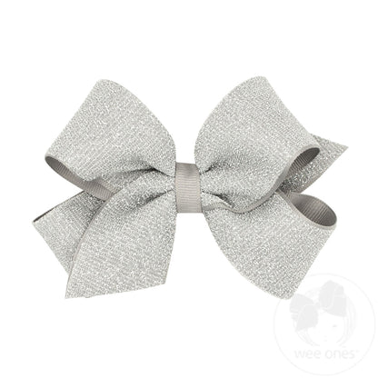 Medium Metallic Lurex with Grosgrain Underlay Hair Bow