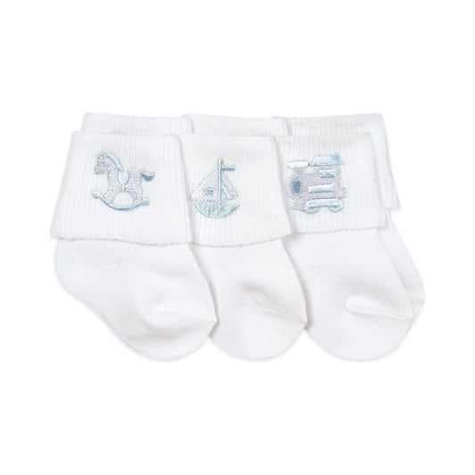 Baby Boy Applique Collection Turn Cuff Socks