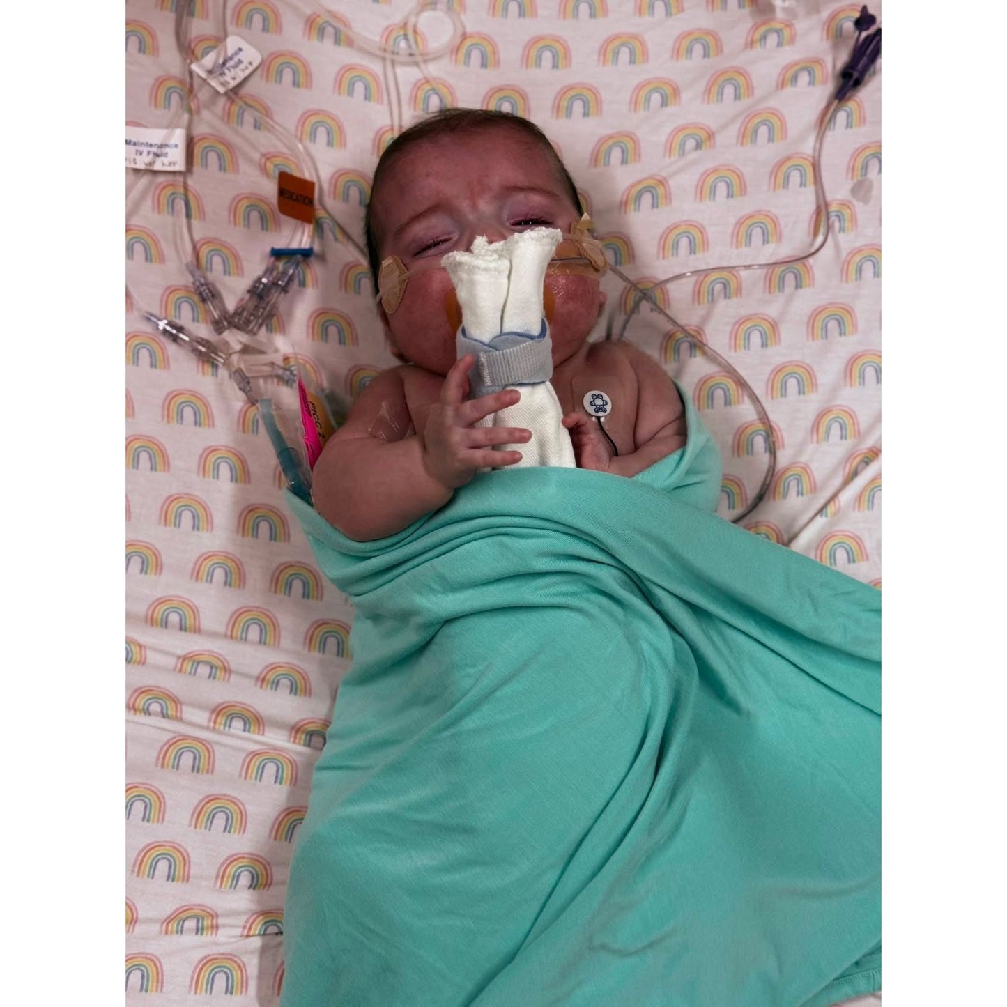 Tranquil Turquoise Bamboo Swaddle Blanket