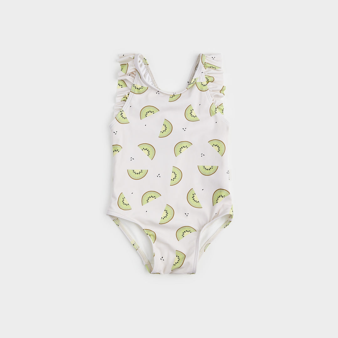 Kiwi Print On Crème One-Piece Swimsuit