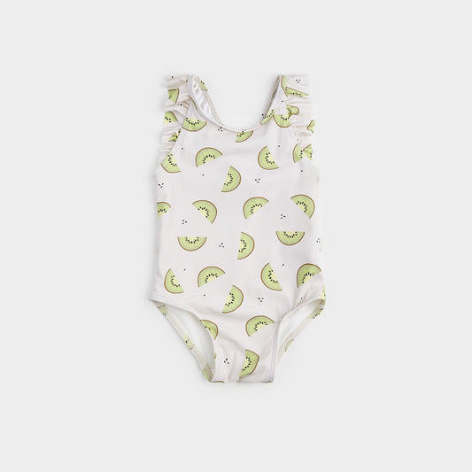 Kiwi Print On Crème One-Piece Swimsuit