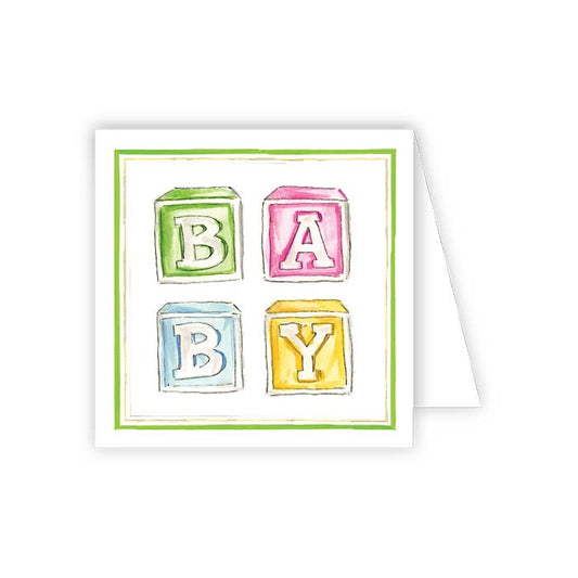 Handpainted Baby Blocks Enclosure Card