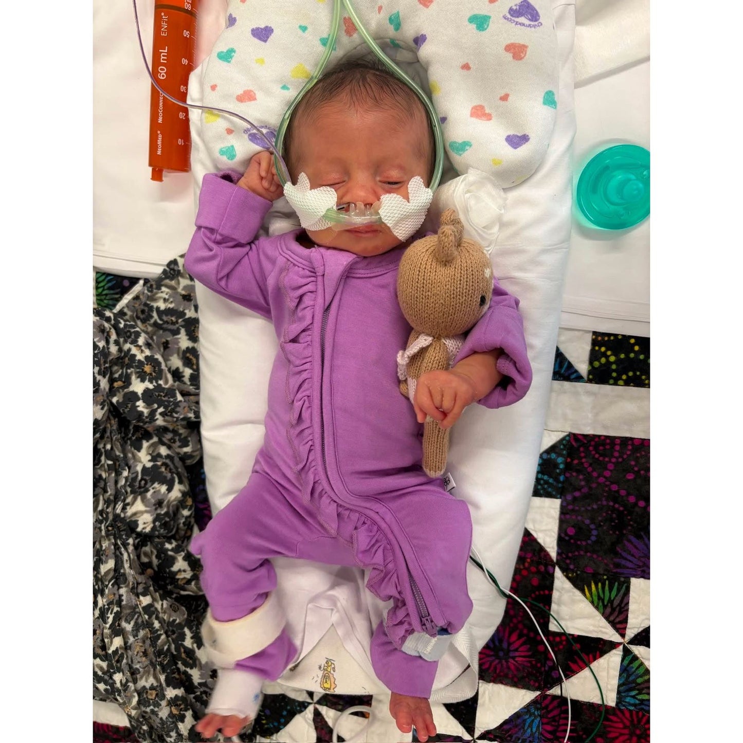 Luxie Lavender Ruffled Zipper Baby Romper