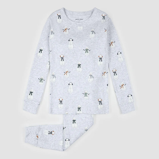 2PC PJ SET: L/S TOP + PANT KNIT-HEATHER GREY LT.