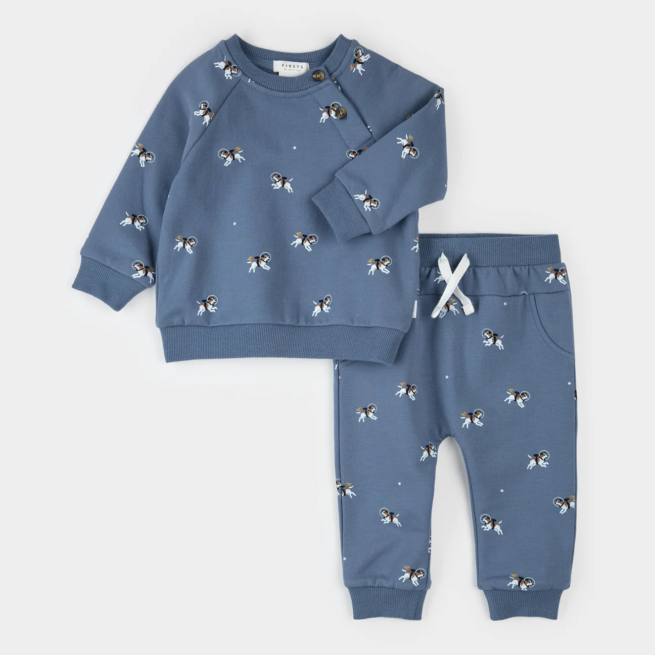 2PC SET: L/S TOP + PANT KNIT-BLUE