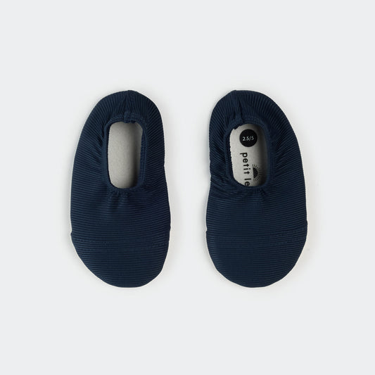 Navy Ribbed Swim Slippers