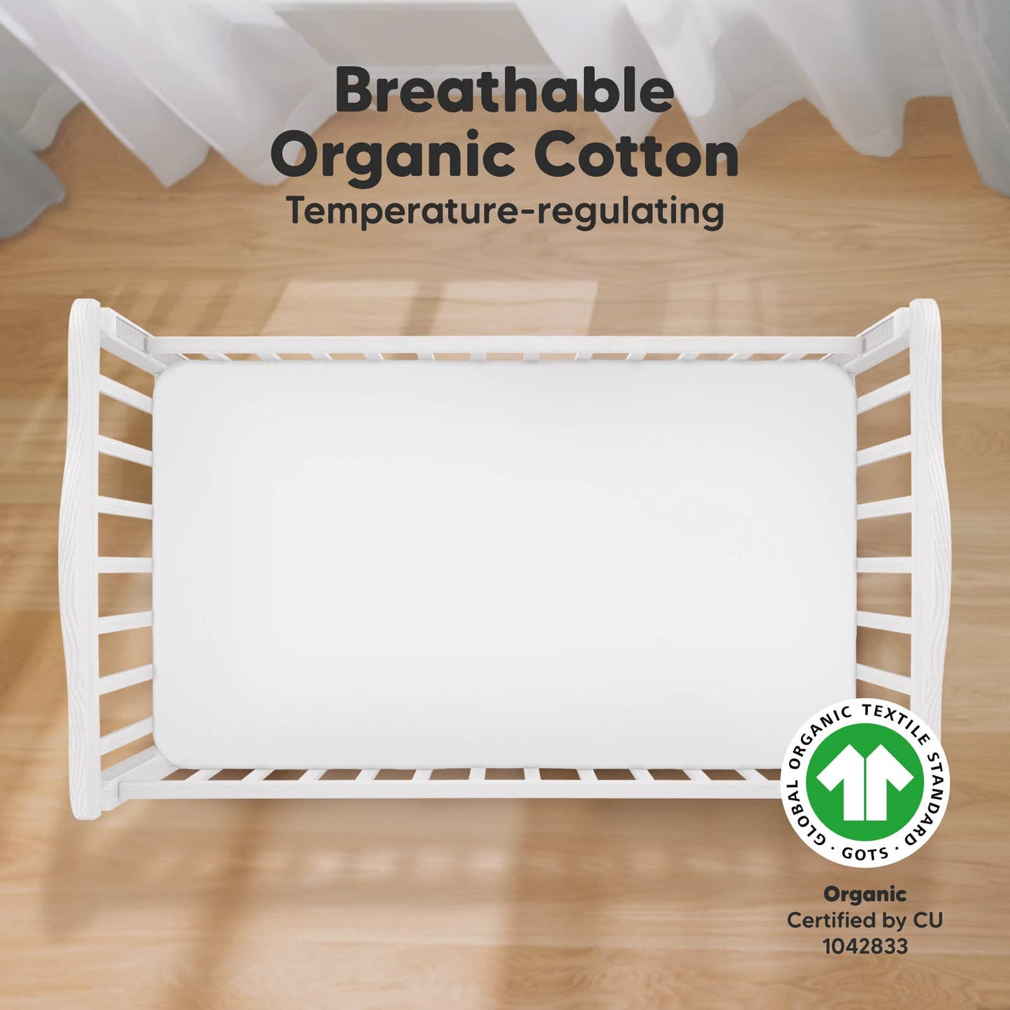 2-pack Organic Cotton Fitted Crib Sheet: Soft White