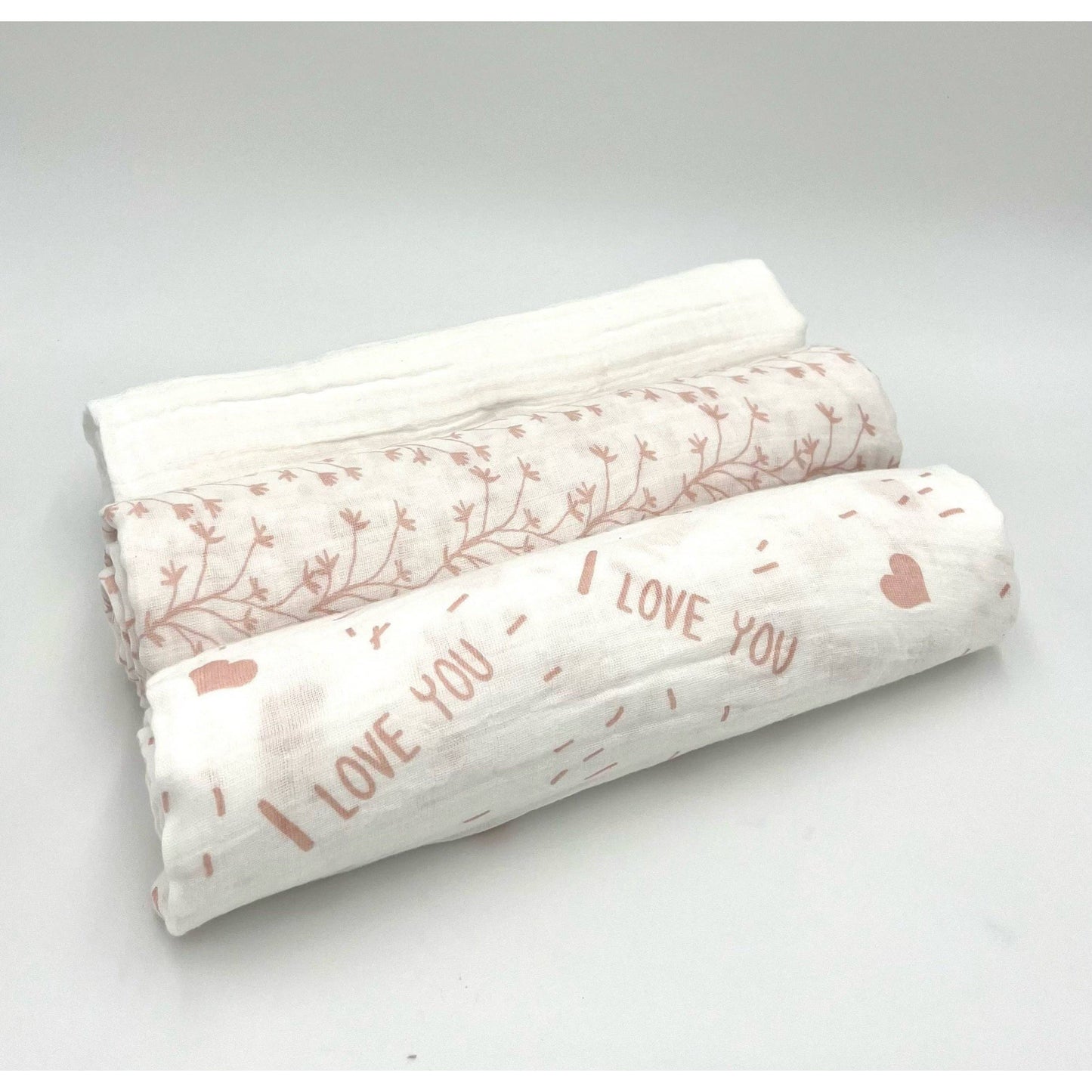 Swaddle Muslin Blankets: IN THE MEADOW, Set of 3, Girl Newborn Gift