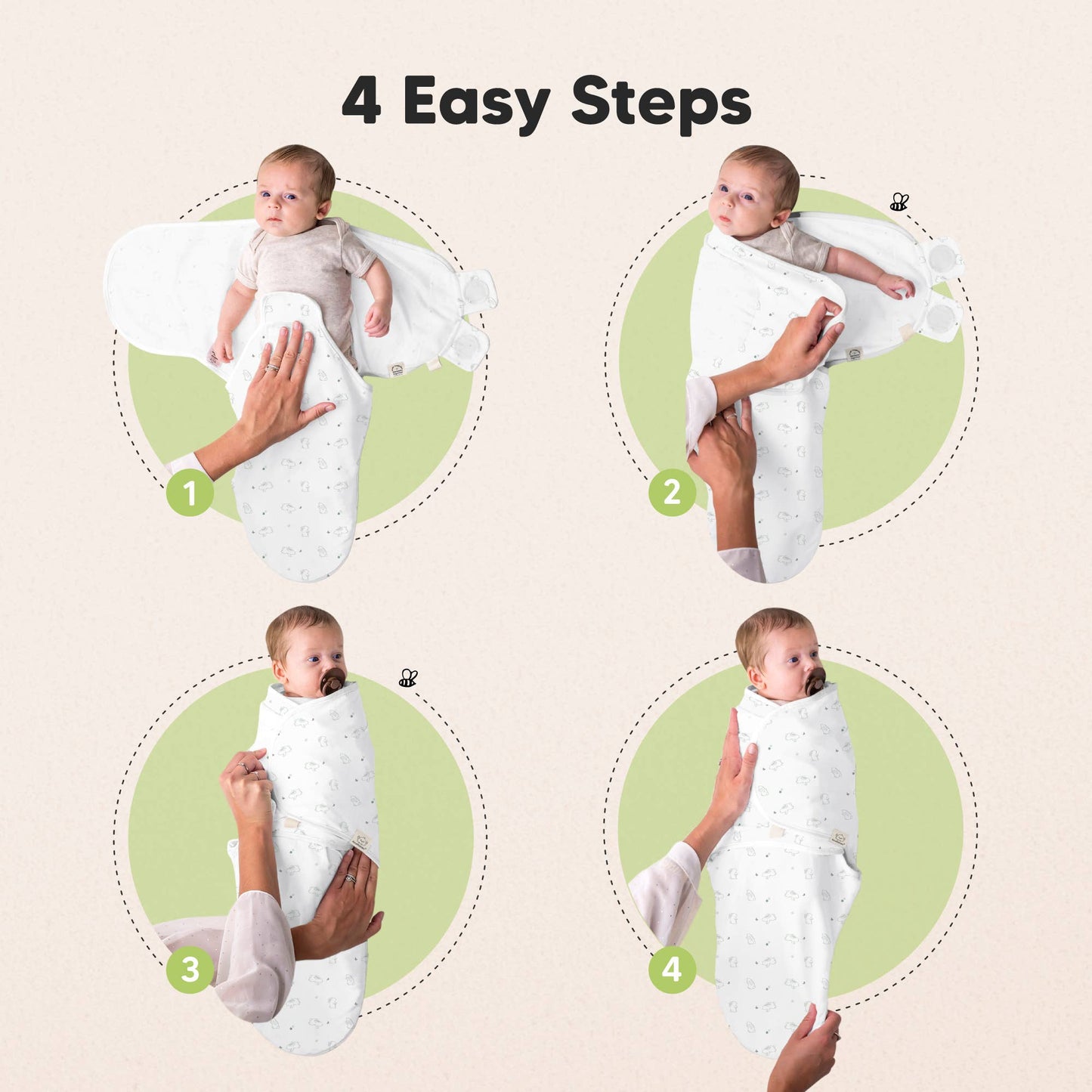 3pk Soothe Zippy Baby Swaddles 0-6 Months,Newborn Sleep Sack