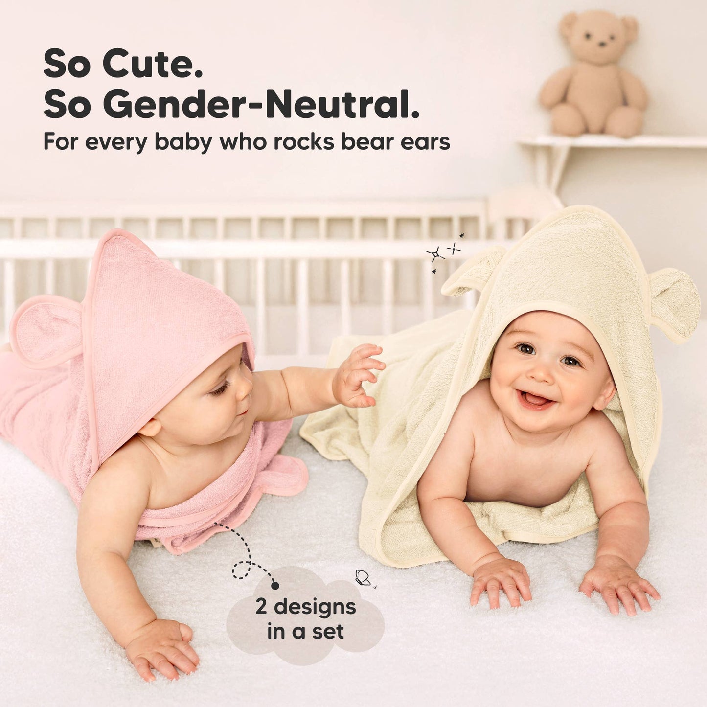 KeaBabies 2-pack Snuggle Baby Hooded Towels