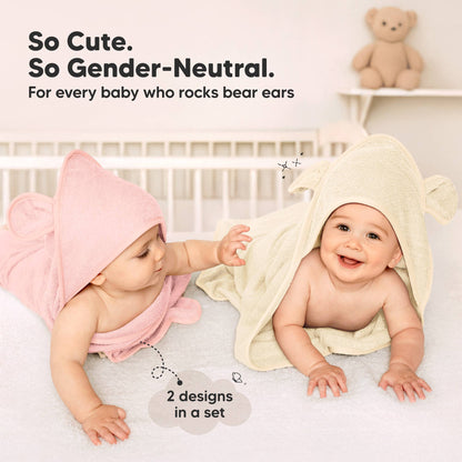 KeaBabies 2-pack Snuggle Baby Hooded Towels