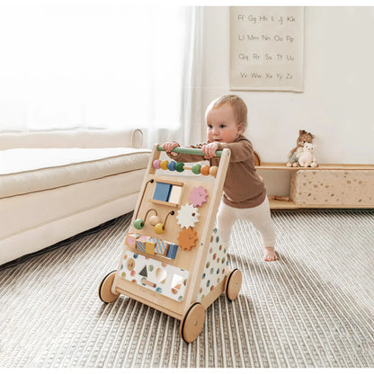 Tiny Land® Versatile Natural Wooden Baby Walker
