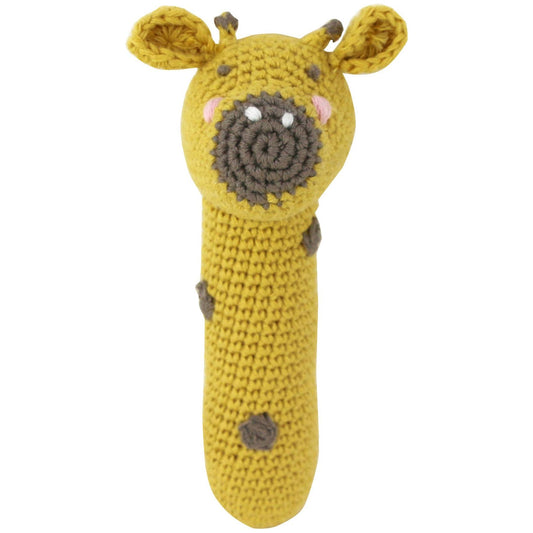 CROCHET GERALD GIRAFFE STICK RATTLE