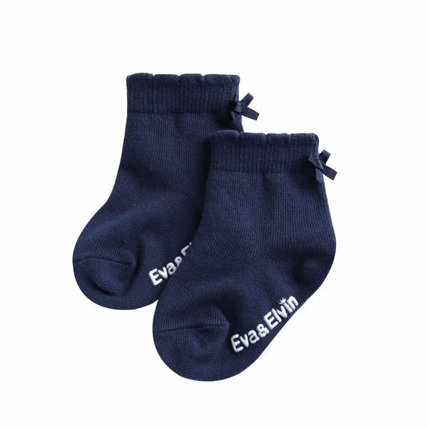 Ribbon Ankle  Socks - Navy