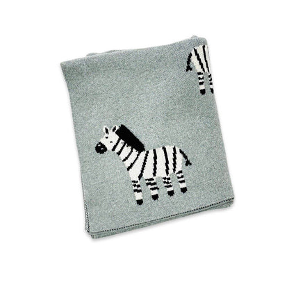 Zebra 3D - Organic Cotton Jacquard Knit Baby Blanket