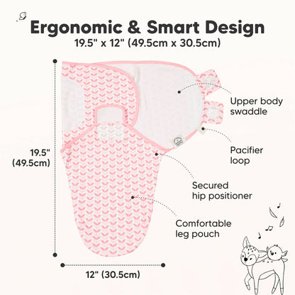3pk Soothe Baby Swaddles 0-3 Months, Sleep Sack for Newborns