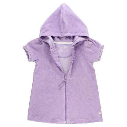 Girls Lavender Terry Full-Zip Cover Up