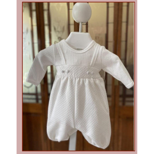 White Cotton Romper and Hat