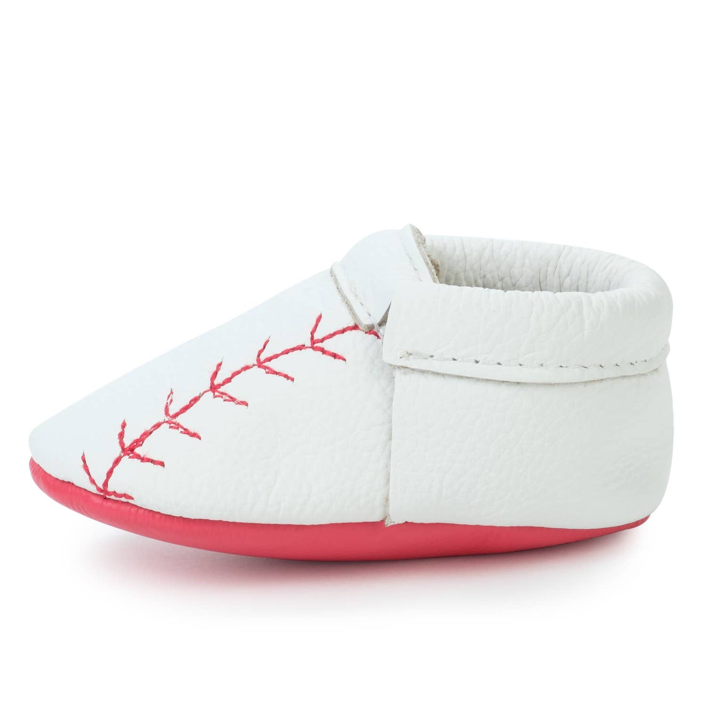 Fringeless Baby Moccasins - Leather Baby Shoes (Home Run)