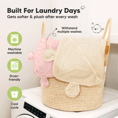 KeaBabies 2-pack Snuggle Baby Hooded Towels