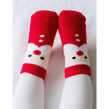 Fuzzy Fur Anti Skid Socks  Santa 0-18MO