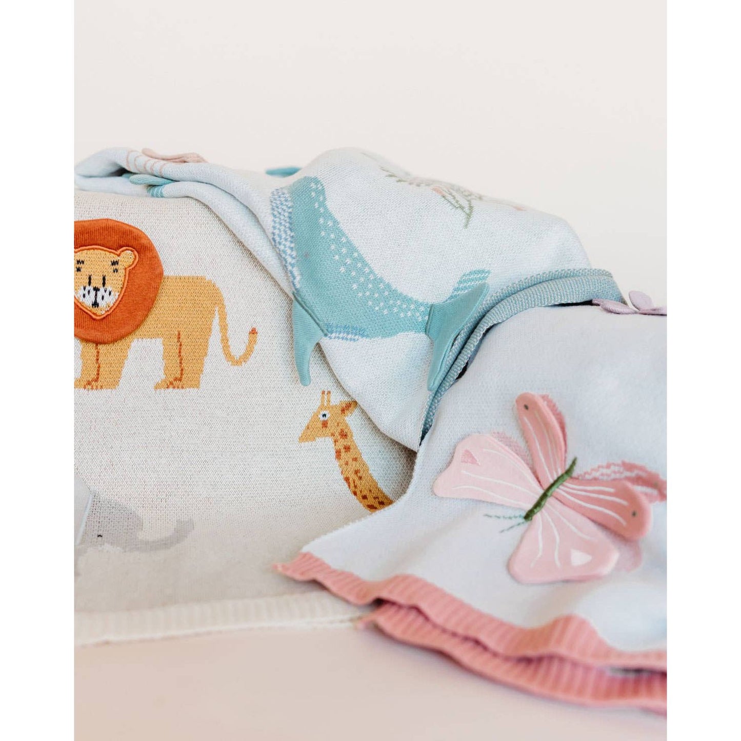 Bloom Butterfly 3D - Organic Jacquard Knit Baby Blanket