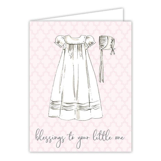 Blessings To Your Little One Christening Gown Greeting Card