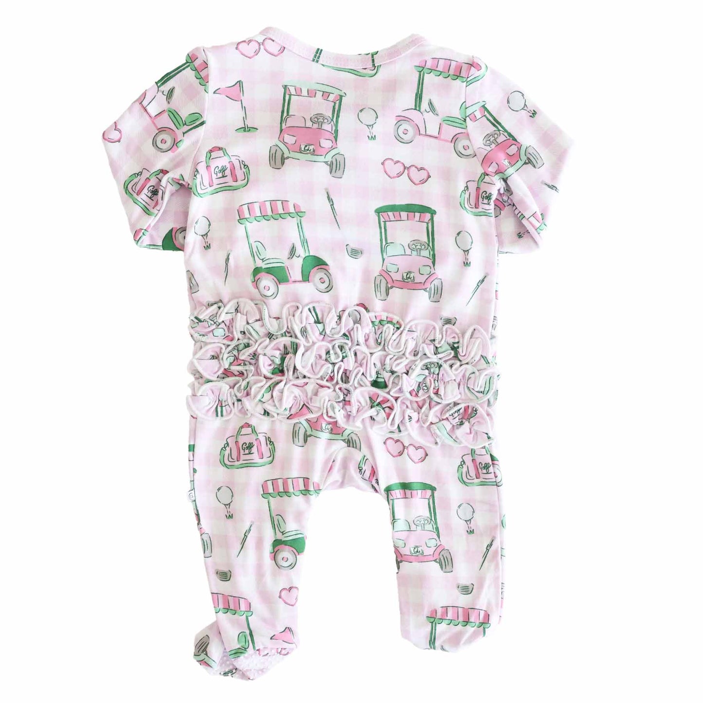 Birdie Babes Ruffle Zipper Footie | Pink
