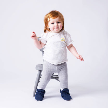 Stay-on, Non-Slip Booties - Perfect pram Slipper and Baby Carrier boot - Navy Corduroy