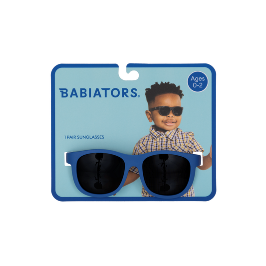 Blue Wayfarer Kids Sunglasses on Peggable Hangtag