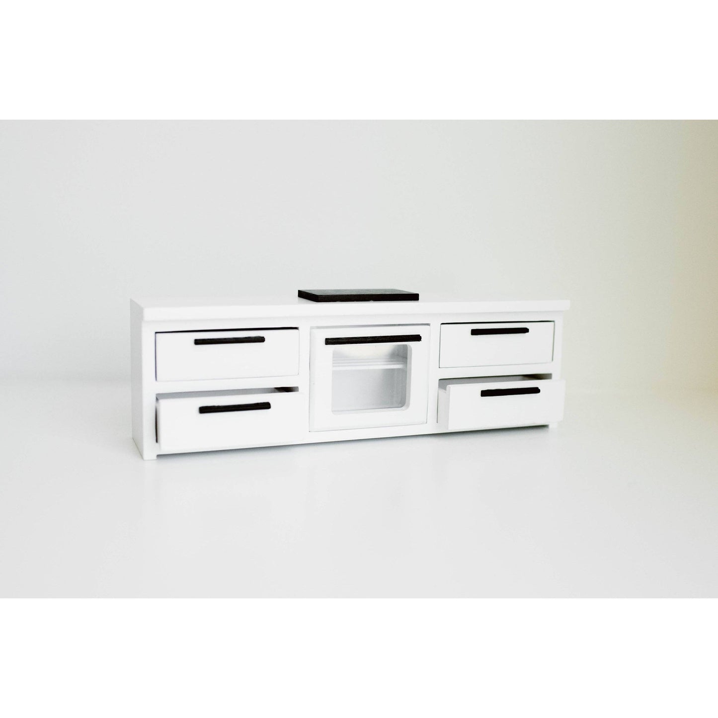 Dollhouse Straight Kitchen Base Cabinets Cooktop Oven White