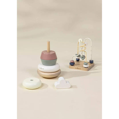 Wooden Baby Toy Gifting Set Stacking Rings & Bead Maze