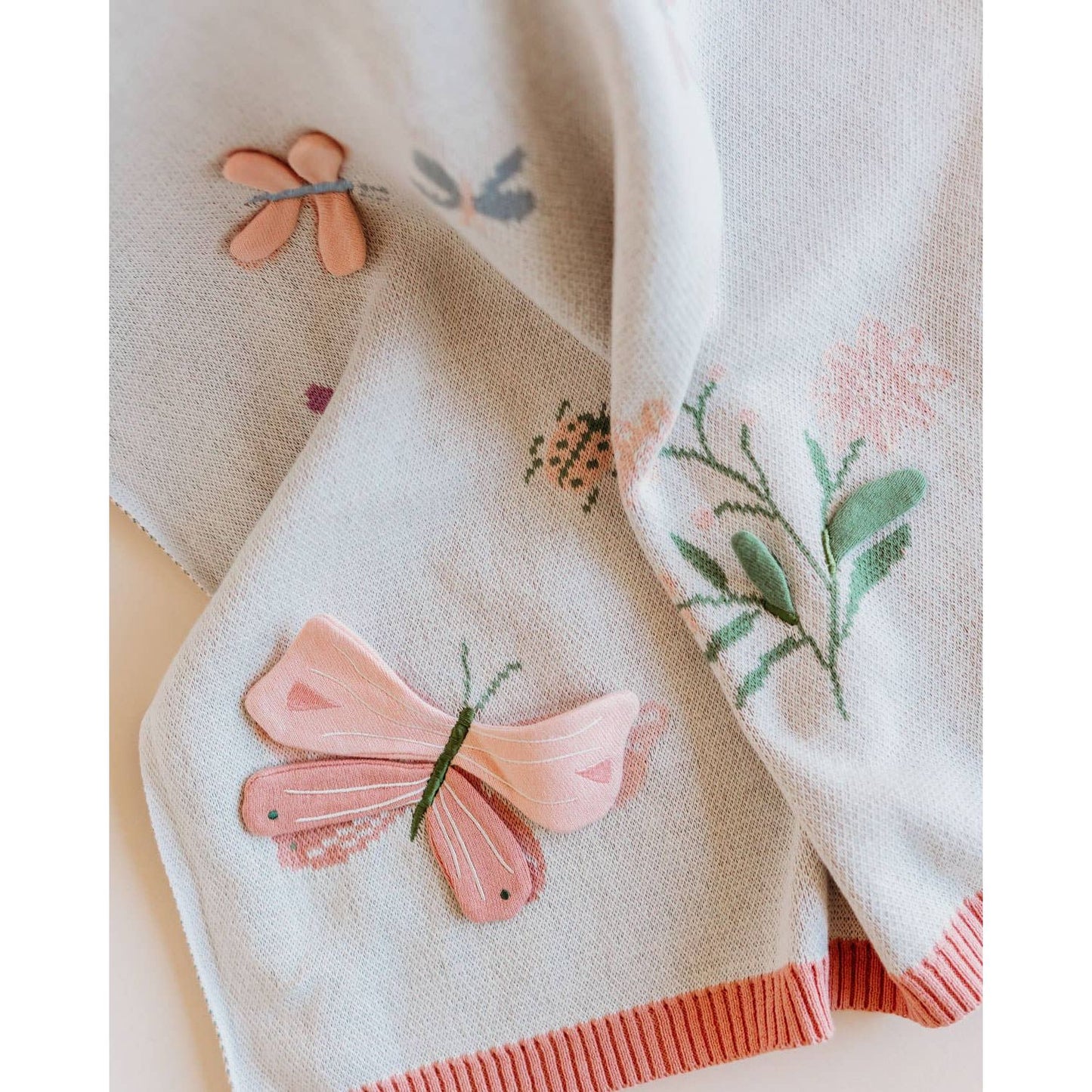 Bloom Butterfly 3D - Organic Jacquard Knit Baby Blanket