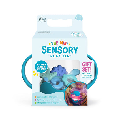 Glo Pals Mini Sensory Jar and Silicone Fun Filler Bundle - Blue