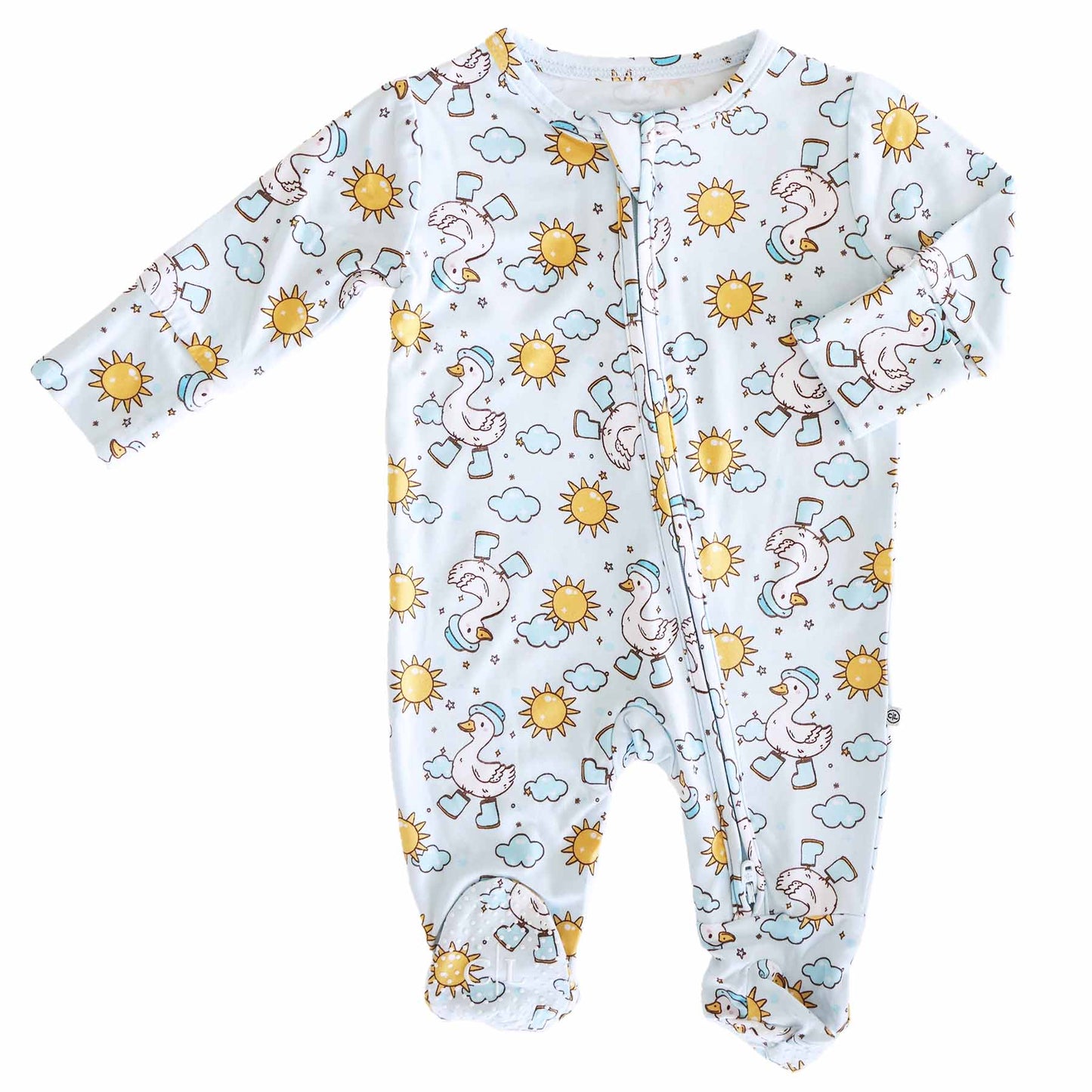 Silly Goose Zipper Footie | Blue