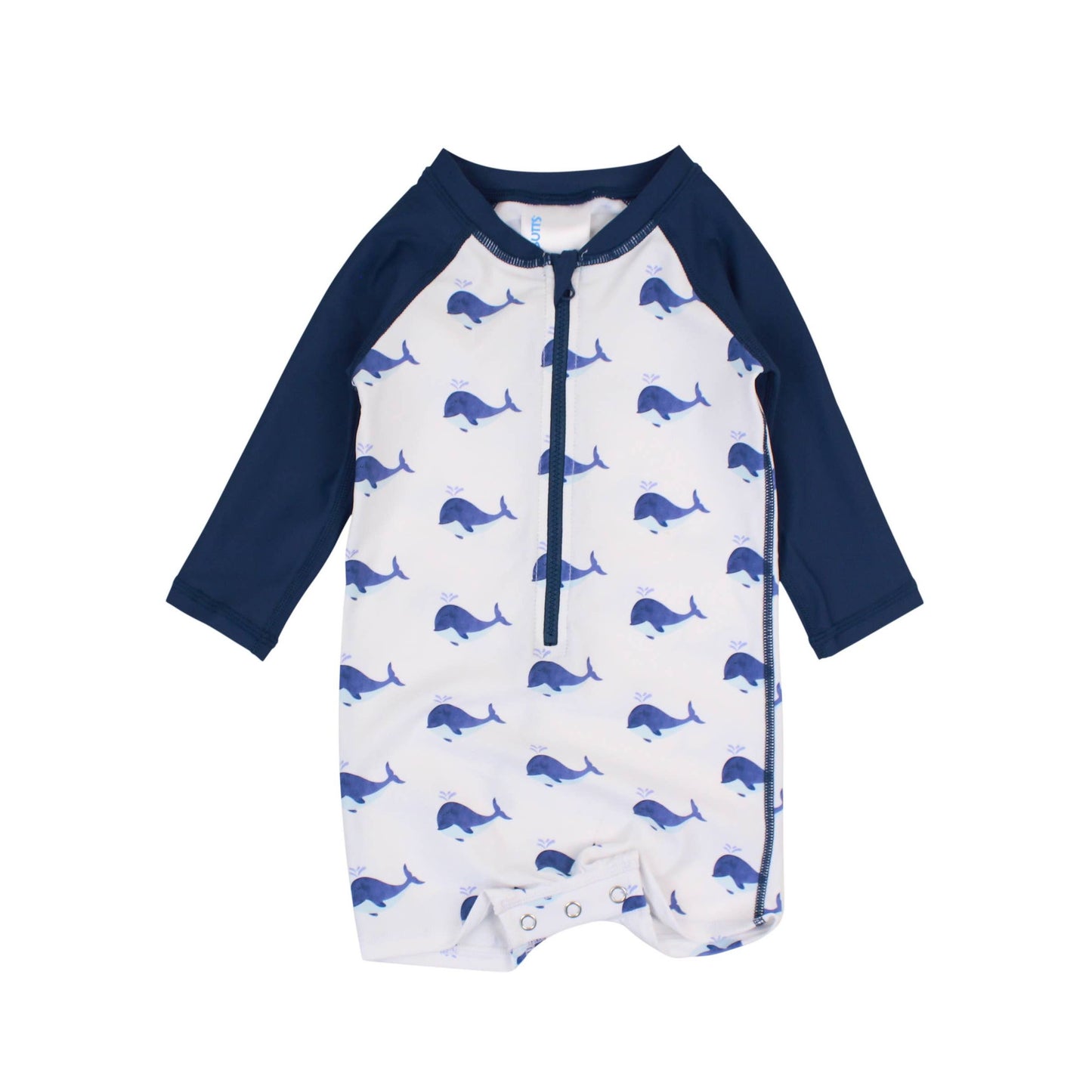 Baby Boys Whale Friends Long Sleeve One Piece Rash Guard Swimsuit