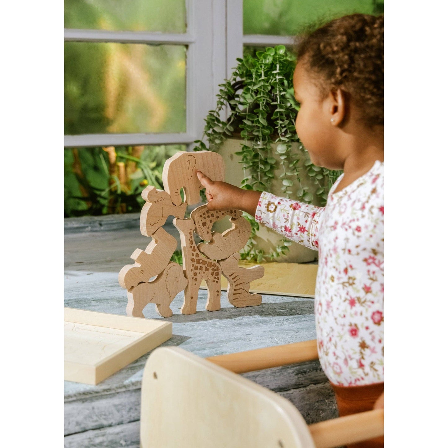 Wooden Balance Puzzle - Safari (8 pcs)
