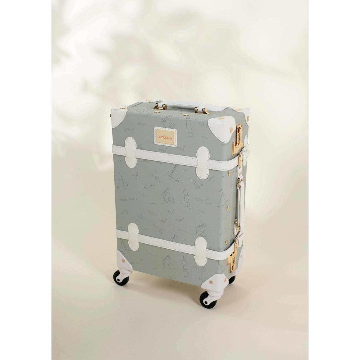 Vegan Leather Carry-On Suitcase - Ocean