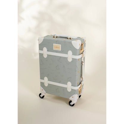 Vegan Leather Carry-On Suitcase - Ocean
