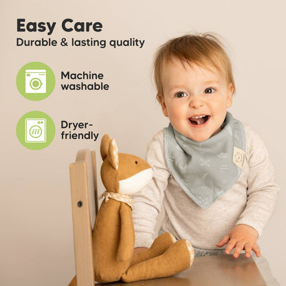 8-pack Baby Bandana Bibs for Boys and Girls