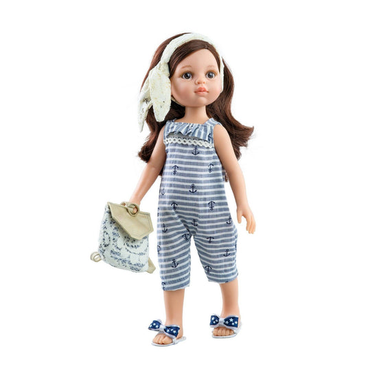 Las Amigas doll - Carol with stripped romper - Paola Reina
