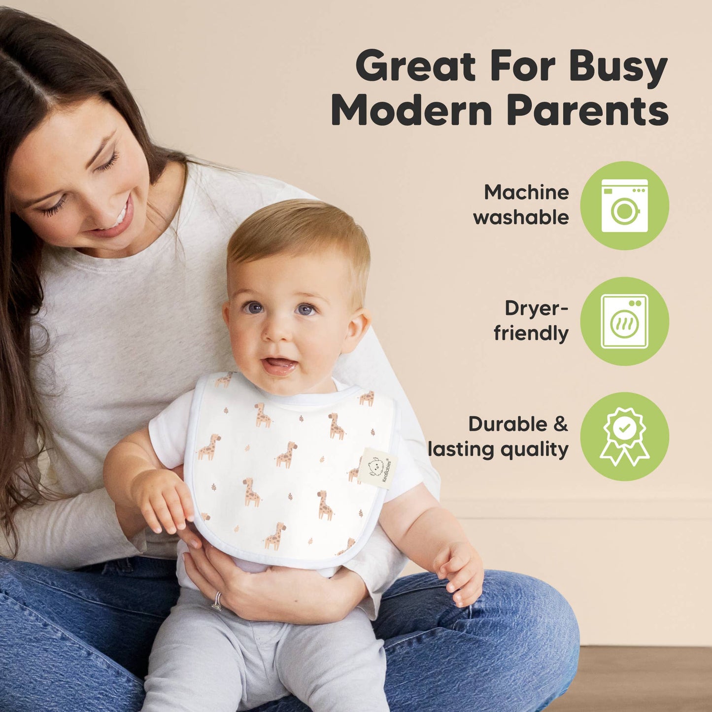 8-pack Urban Drool Bibs for Teething Baby Boys and Girls