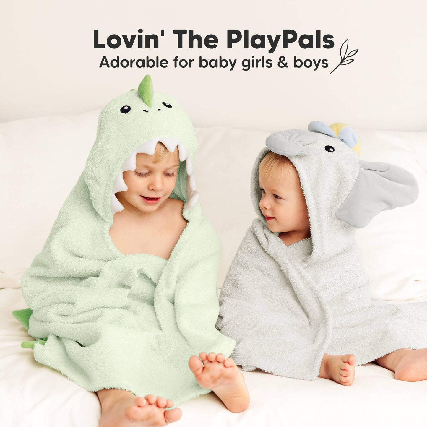 Playpals Hooded Baby Bath Towels for Newborn