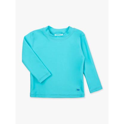 Boys Bright Aqua Long Sleeve Rash Guard