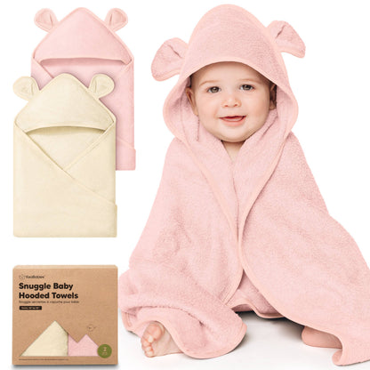 KeaBabies 2-pack Snuggle Baby Hooded Towels