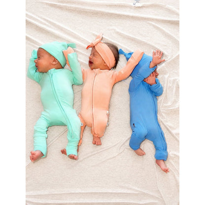 Tranquil Turquoise Zippered Baby Romper