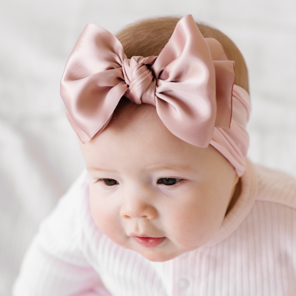 Baby Bling® Satin FAB® soft nylon headband with satin bow