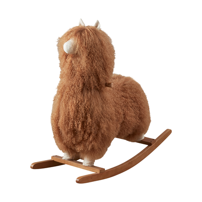 Mongolian Lamb Fur Rocking Llama