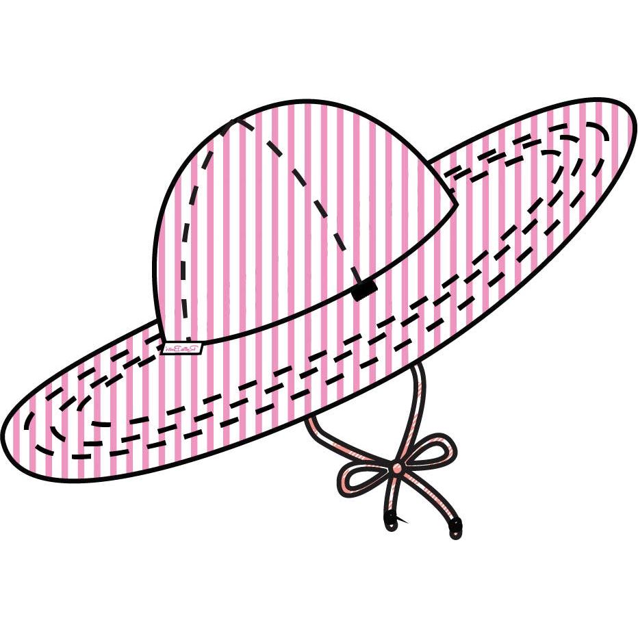 Girls Neon Pink Seersucker Swim Hat
